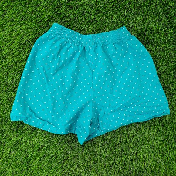 Vintage 80s Polka-Dot Boxer Shorts Womens S/M Blue - Picture 1 of 12